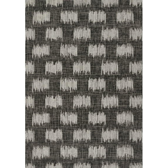 Novogratz by Momeni Villa Turin Charcoal Indoor Outdoor Rug 3'11" X 5'7"
