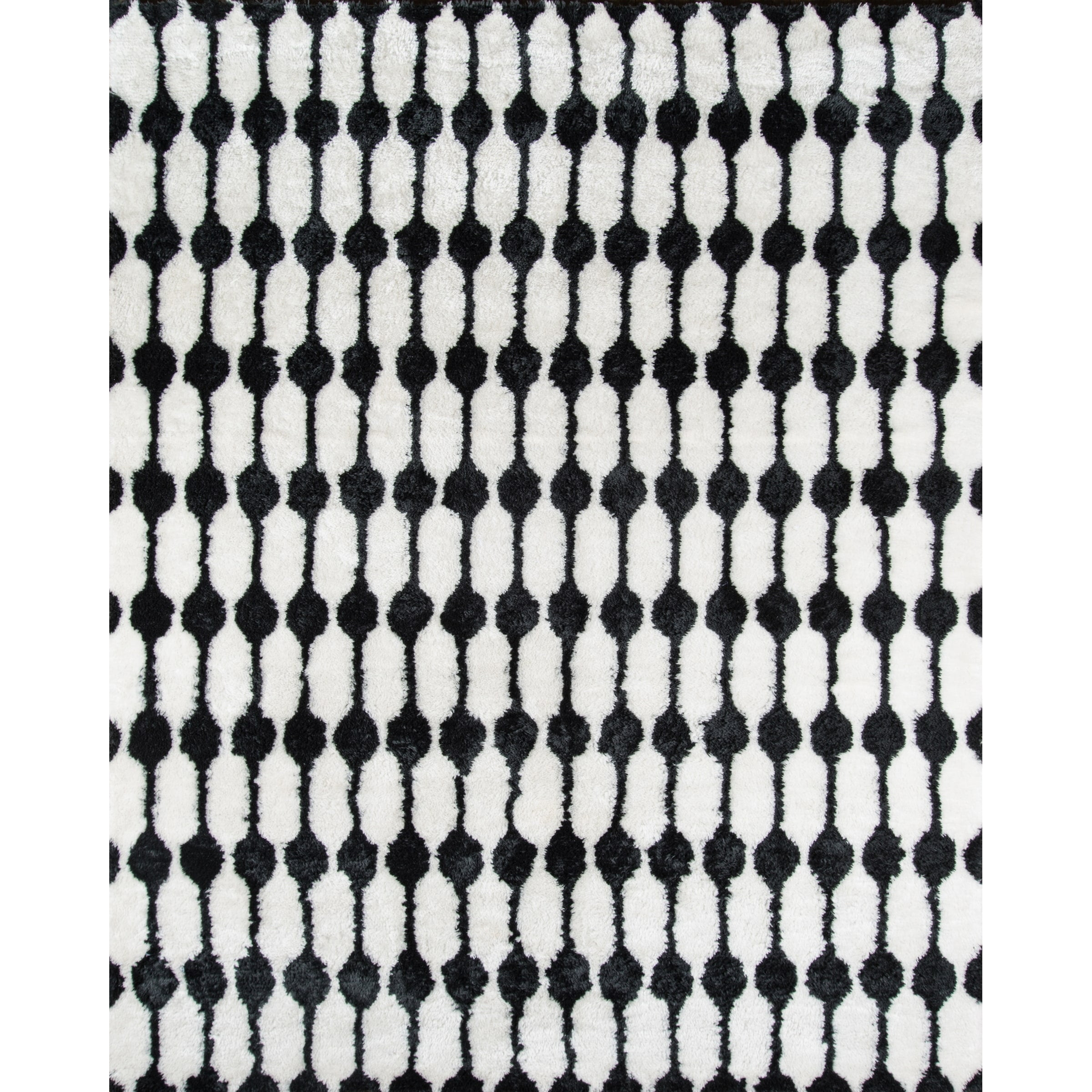 Novogratz  by  Retro Stockings Hand Tufted Polyester Area Rug Black 5' x 7'6" 5' x 8' Indoor,Accent,Shag,Handmade Rectangle