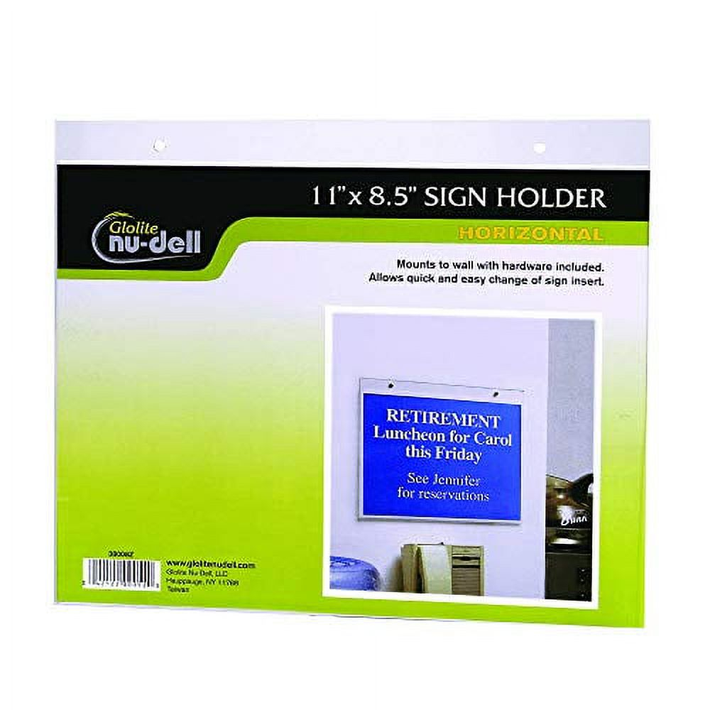 Clear Acrylic Landscape Wall Mount Sign Holder 11" x 8.5"