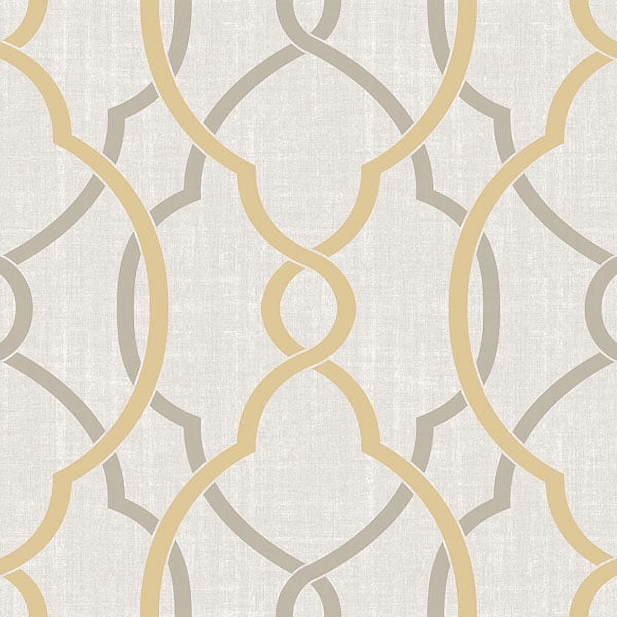 NuWallpaper Papel Tapiz de Vinilo Color Topo y Amarillo Sausalito, 216 X 20,5 Pulgadas, 30,75 Pies Cuadrados.