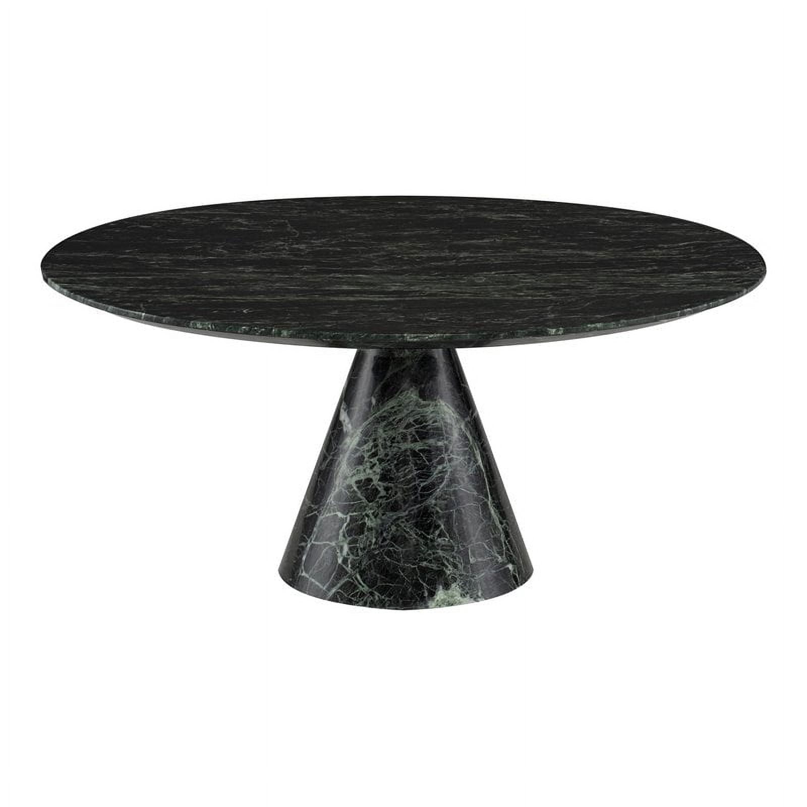 Nuevo Claudio 35.5" Marble Stone Coffee Table in Polished Green/Black