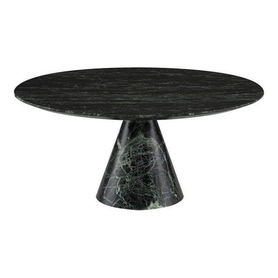 Nuevo Claudio 35.5" Marble Stone Coffee Table in Polished Green/Black