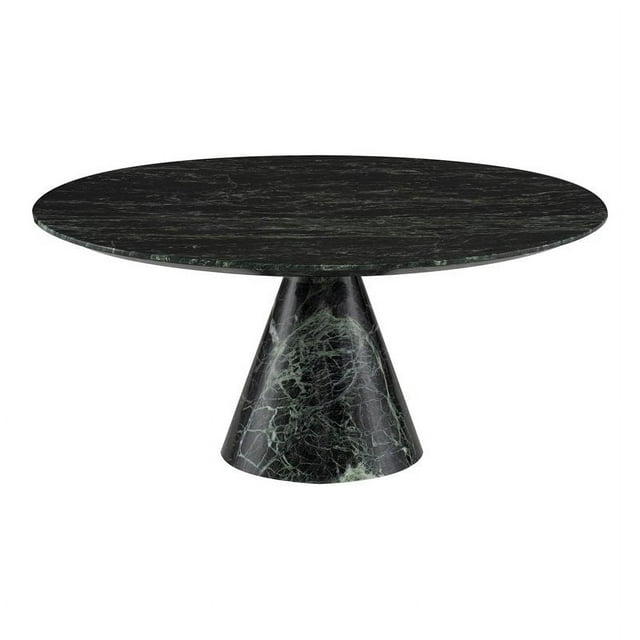 Nuevo Claudio 35.5" Marble Stone Coffee Table in Polished Green/Black