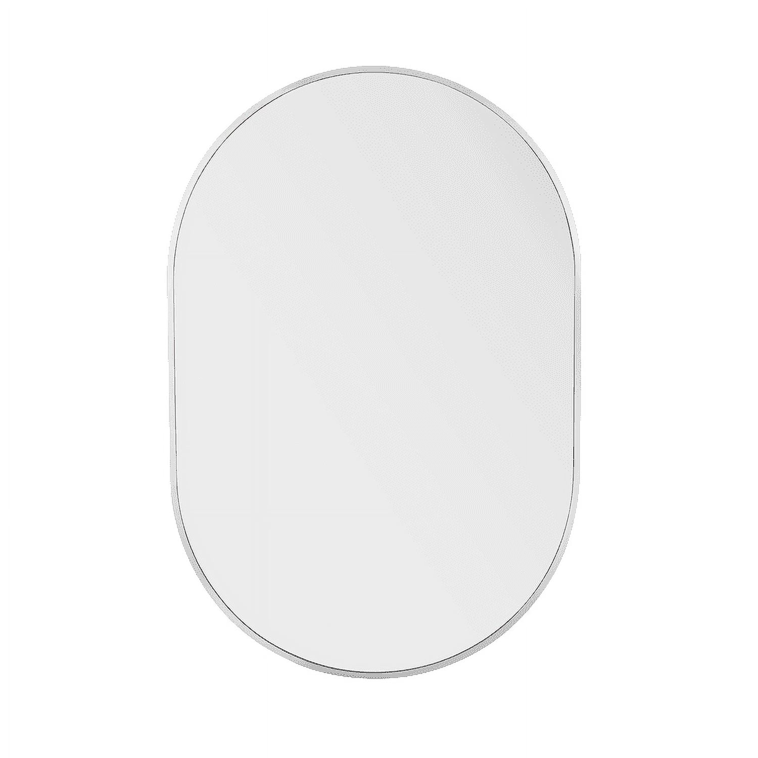 Arpella  Nuova Metal Framed Oval Mirror in Matte Black or Polished Chrome 24 x 36 - Chrome