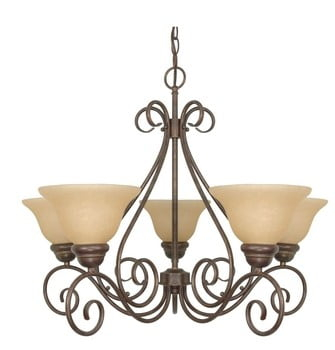 PaFagwy 60/1023 Five Light Chandelier, Sonoma Bronze