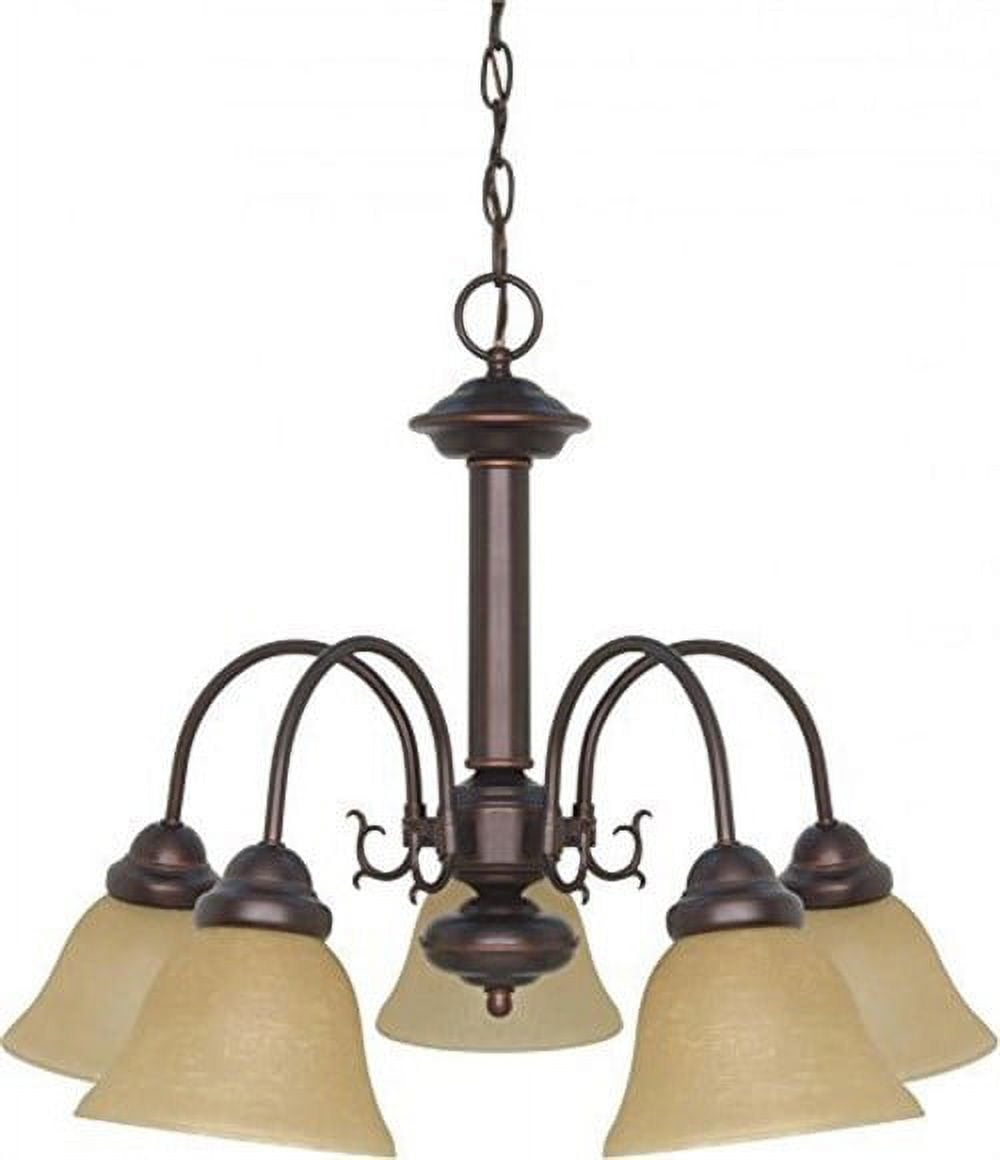 Nuvo 60-1251 - Ballerina  5 Light  24"  Chandelier  w/ Champagne Linen Washed Glass