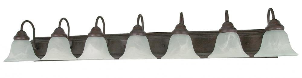 Nuvo 60-292 - Ballerina - 7 Light - 48" - Vanity - w/ Alabaster Glass Bell Shades