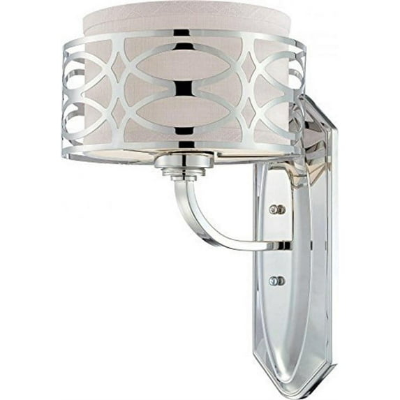 Nuvo 60-4621 - Harlow - 1 Light Vanity Fixture w/ Slate Gray Fabric Shade