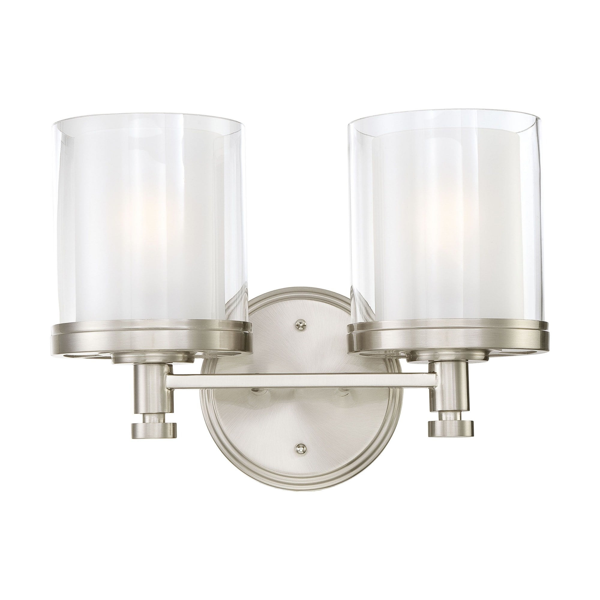 Nuvo 60-4642 - Decker - 2 Light Vanity Fixture w/ Clear & Frosted Glass