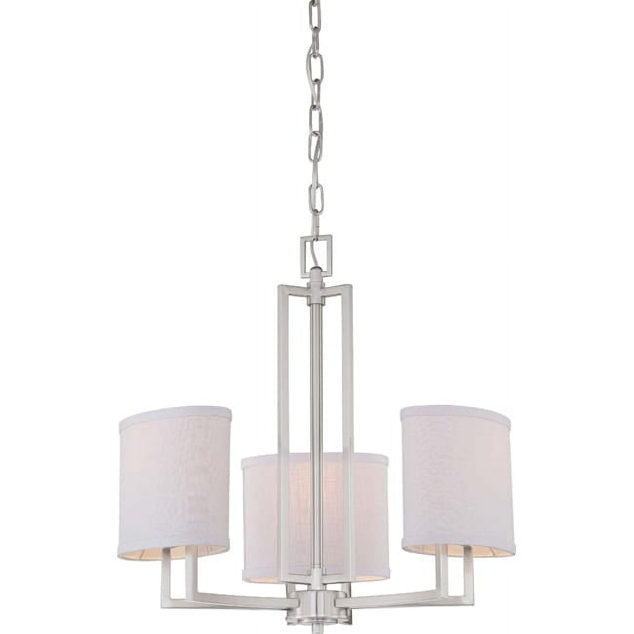 Nuvo 60-4757 - Gemini - 3 Light Chandelier w/ Slate Gray Fabric Shades
