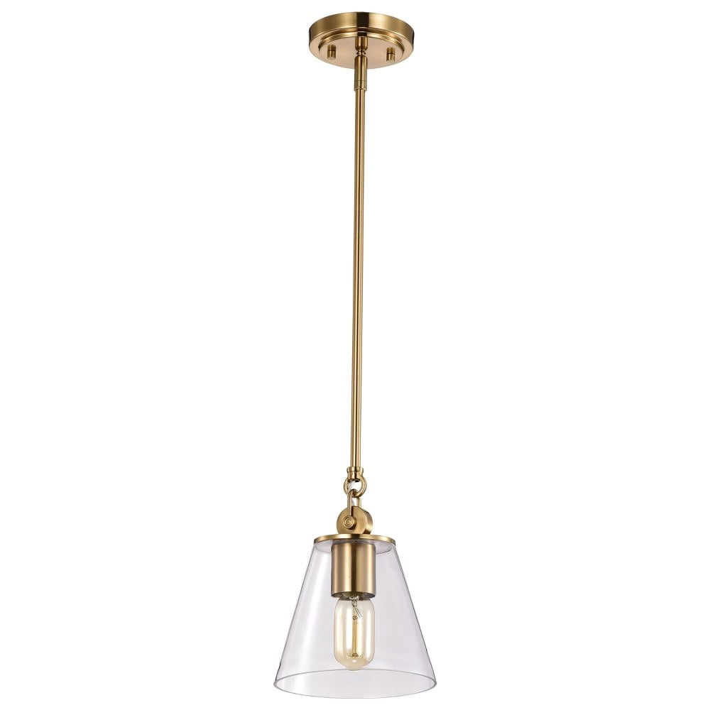 60/7410-Nuvo Lighting-Dover - 1 Light Small Pendant In Mid-Century Modern Style-9.5 Inches Tall and 7 Inches Wide-Vintage Brass Finish