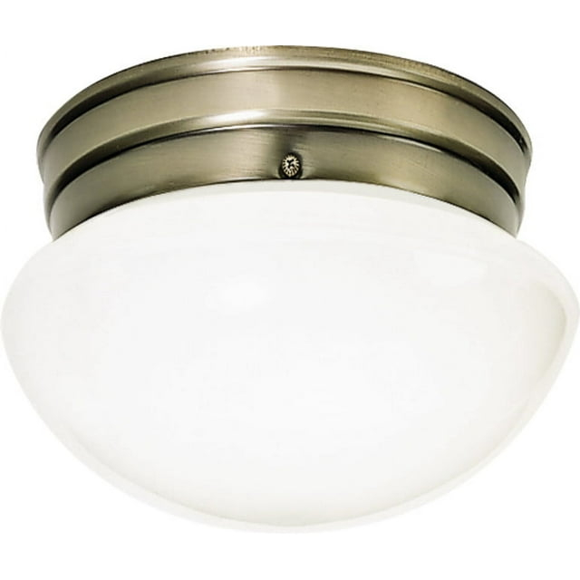 60/6114-Nuvo Lighting-Fawn-1 Light Small Mushroom Flush Mount-15 Inches Wide by 8.75 Inches High-Antique Brass Finish