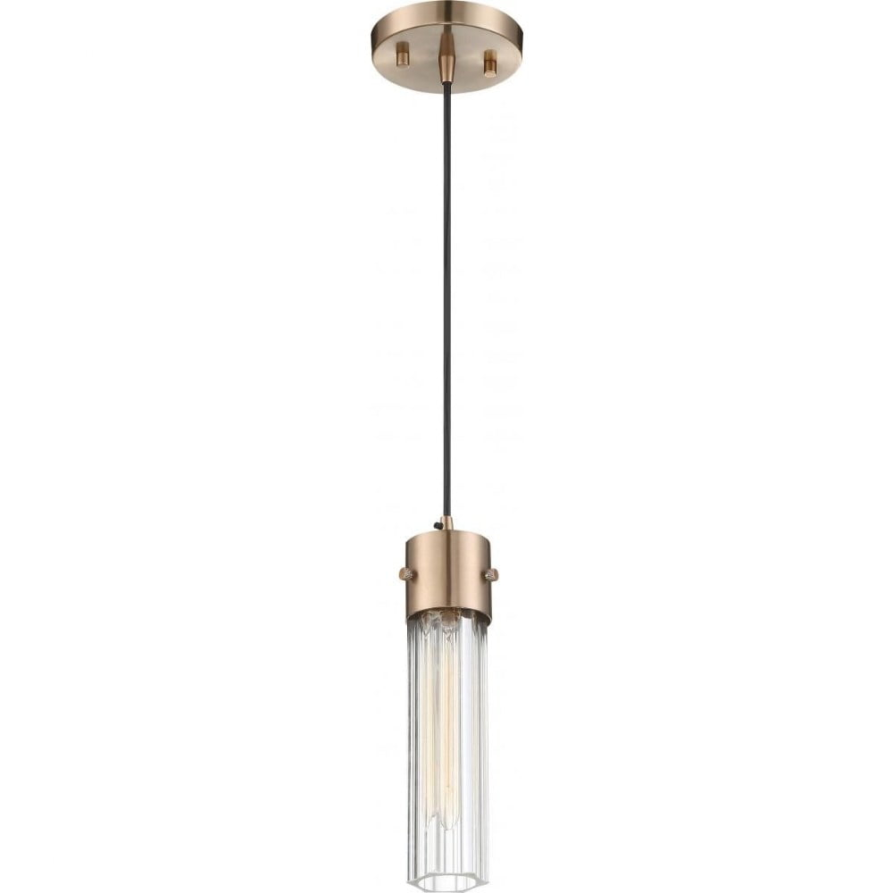 60/6712-Nuvo Lighting-Eaves-1 Light Pendant-5 Inches Wide by 11.13 Inches High-Copper Brushed Brass Finish    -Traditional Installation