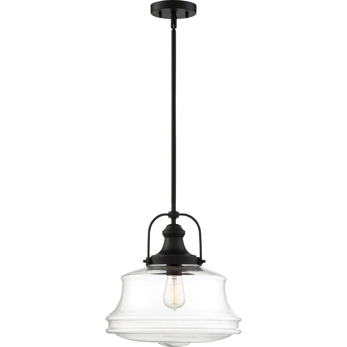 60/6759-Nuvo Lighting-Basel-1 Light Pendant-13.75 Inches Wide by 14.63 Inches High-Matte Black Finish