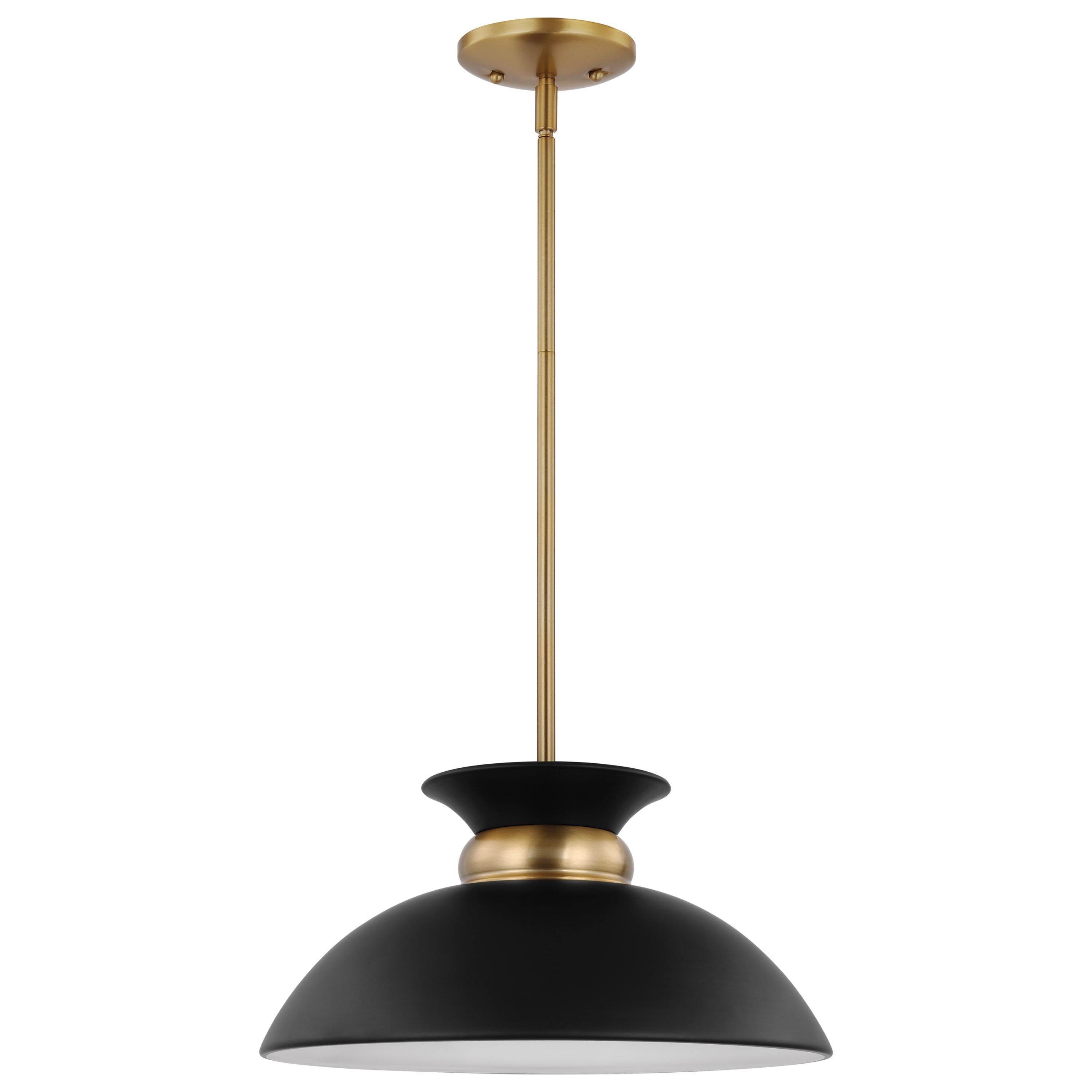 Nuvo Lighting Perkins 1 Light Small Pendant Matte Black with Burnished Brass