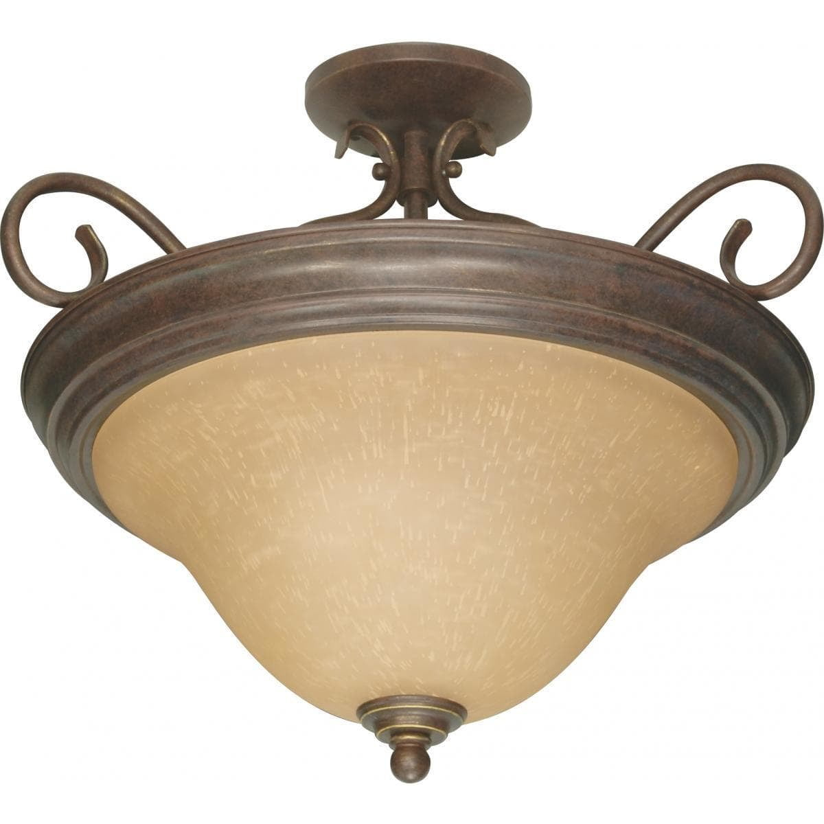 Nuvo Lighting Castillo - 3 Light - 19" - Semi-Flush - with Champagne Linen Washed Glass