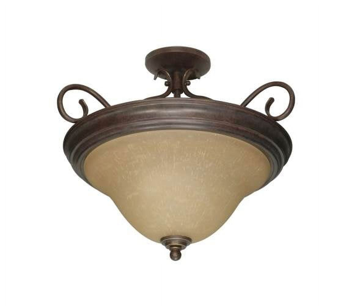Nuvo Lighting Castillo - 3 Light - 19" - Semi-Flush - with Champagne Linen Washed Glass