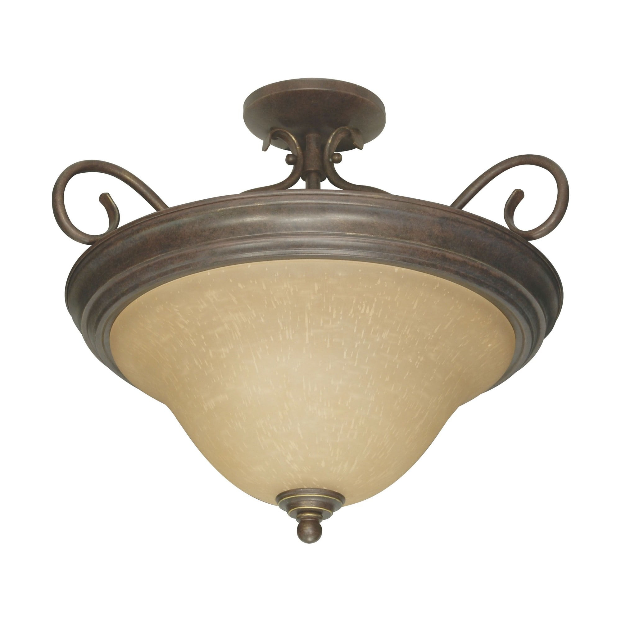 Nuvo Lighting Castillo - 3 Light - 19" - Semi-Flush - with Champagne Linen Washed Glass