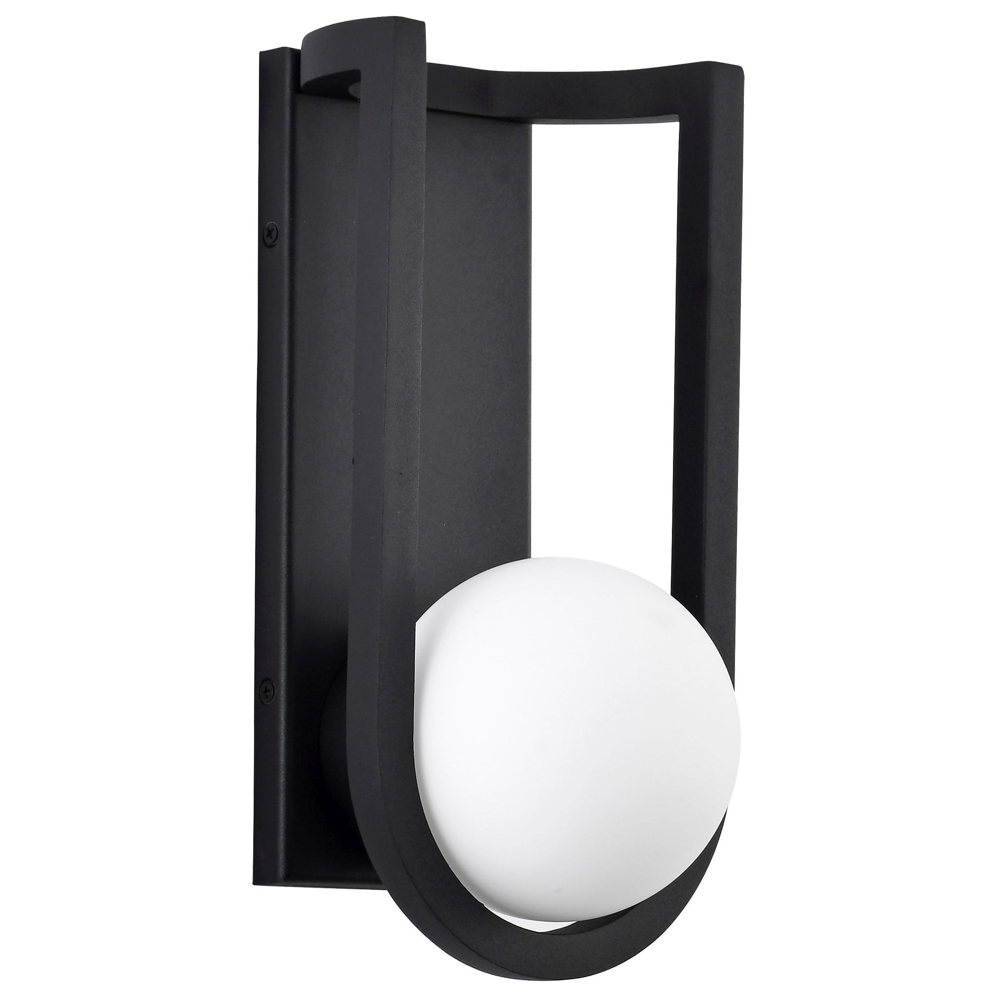 Nuvo Lighting Cradle 6W LED Medium Wall Lantern Matte Black with White Opal Glass