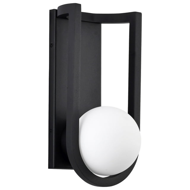 Nuvo Lighting Cradle 6W LED Medium Wall Lantern Matte Black with White Opal Glass