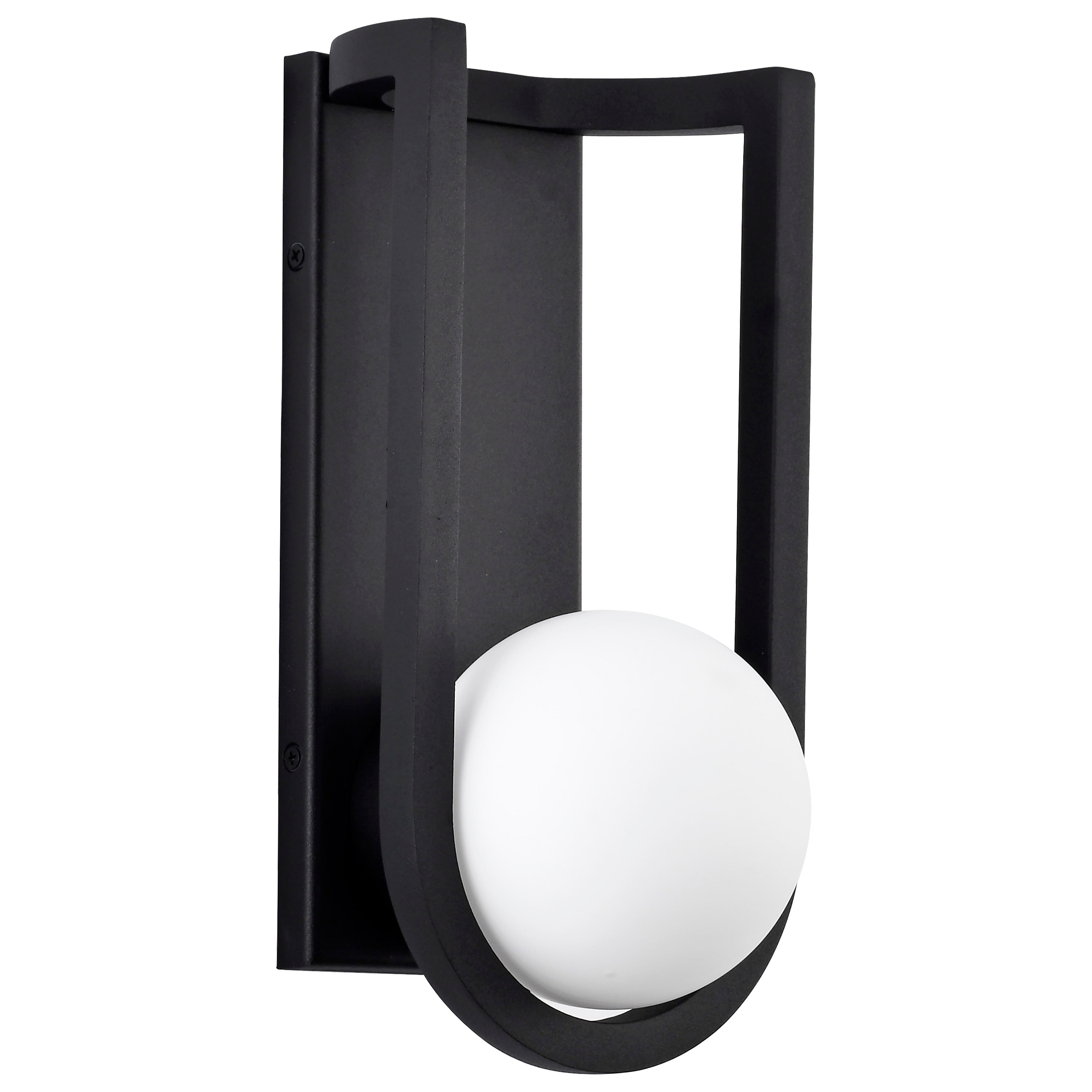 Nuvo Lighting Cradle 6W LED Medium Wall Lantern Matte Black with White Opal Glass