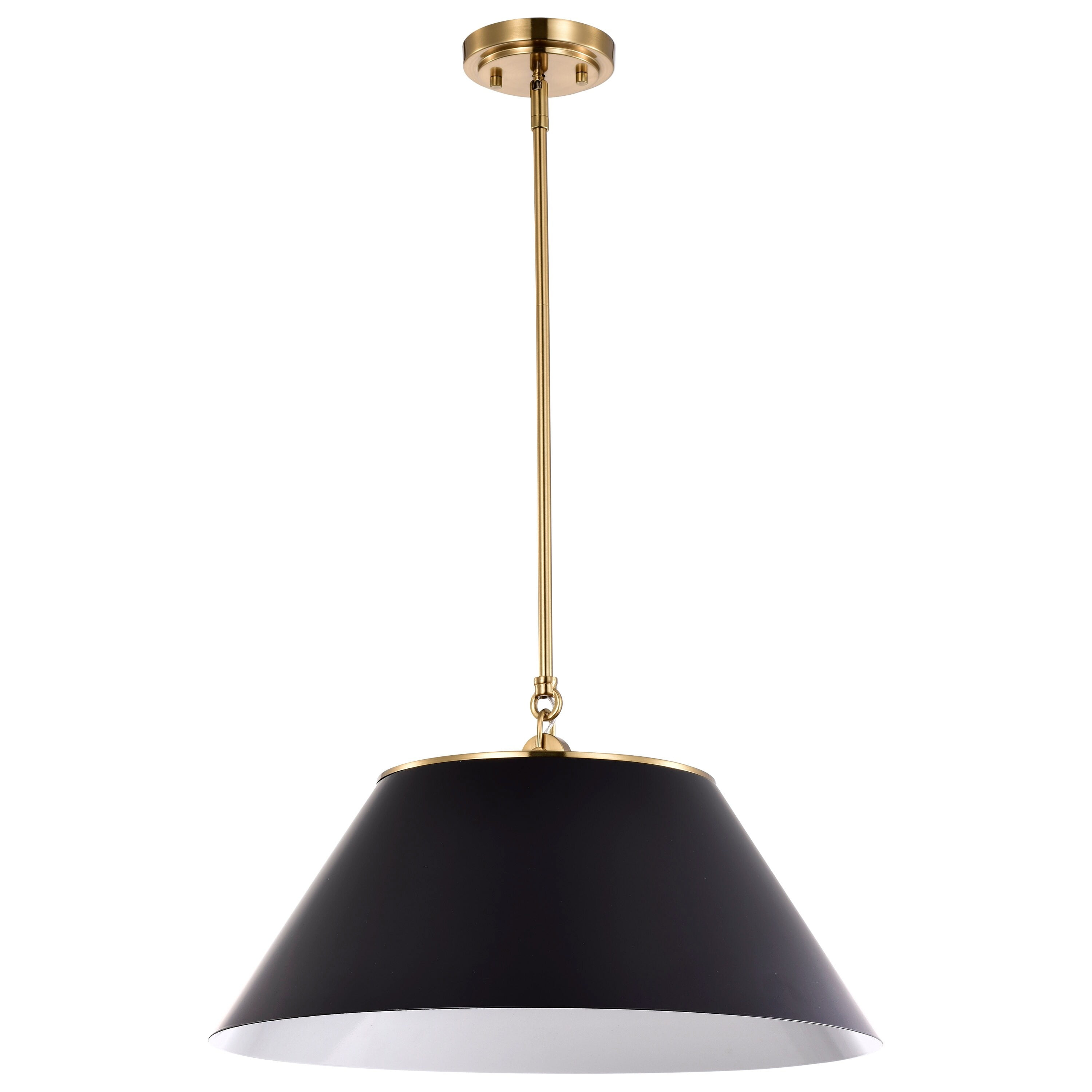 60/7414-Nuvo Lighting-Dover - 3 Light Large Pendant In Mid-Century Modern Style-13.75 Inches Tall and 20 Inches Wide-Black/Vintage Brass Finish