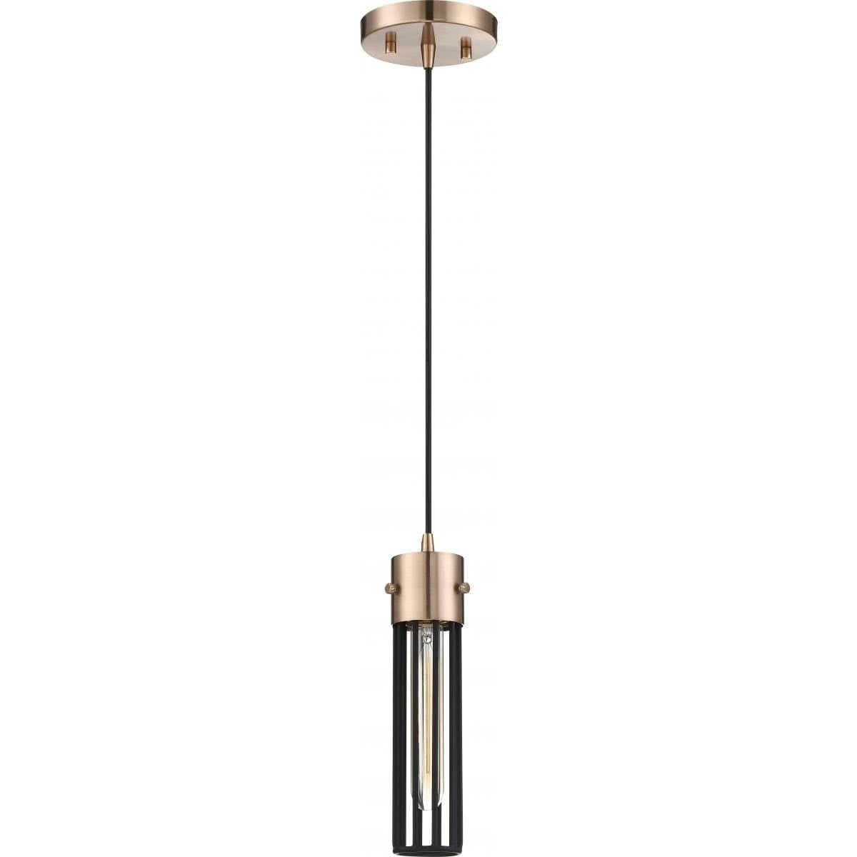 Nuvo Lighting 60/6612 Eaves 5" Wide Mini Pendant - Copper Brushed Brass / Matte Black