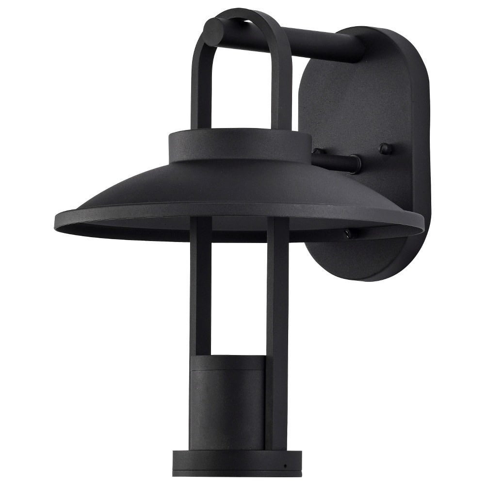 Nuvo Lighting Harriman 12W LED Large Wall Lantern Matte Black with Aluminum Shade