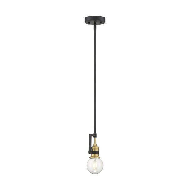 Nuvo Lighting Intention 1-Light Mini Pendant Fixture Warm Brass and Black Finish - N/A