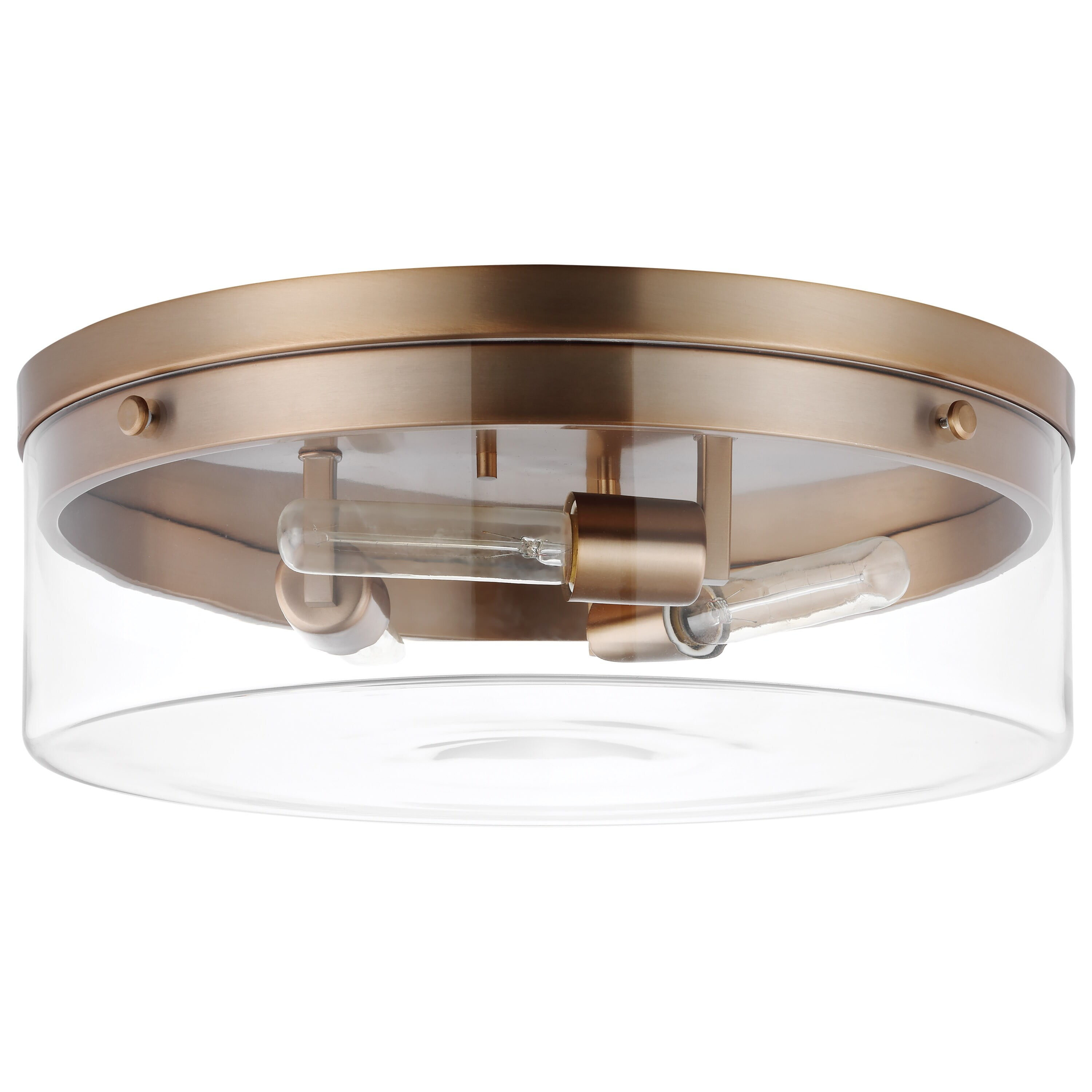 Nuvo Lighting Intersection - Large Flush Mount Fixture - Burnished Brass with Clear Glass