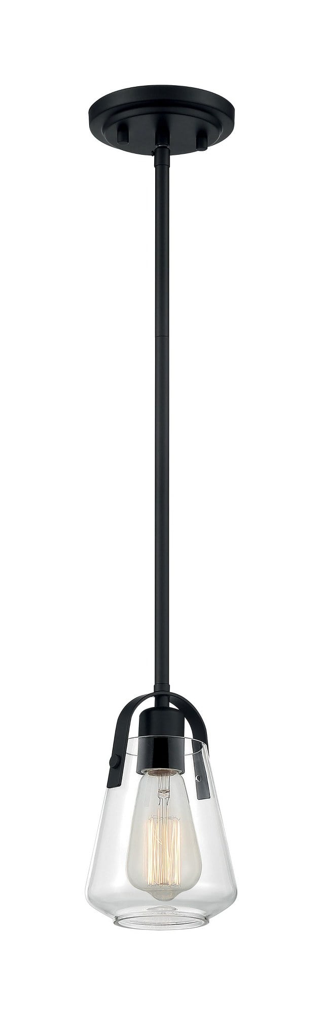 60/7106-Nuvo Lighting-Marina-1 Light Mini Pendant in Modern/Contemporary Style-4.75 Inches Wide by 13.25 Inches High-Matte Black Finish
