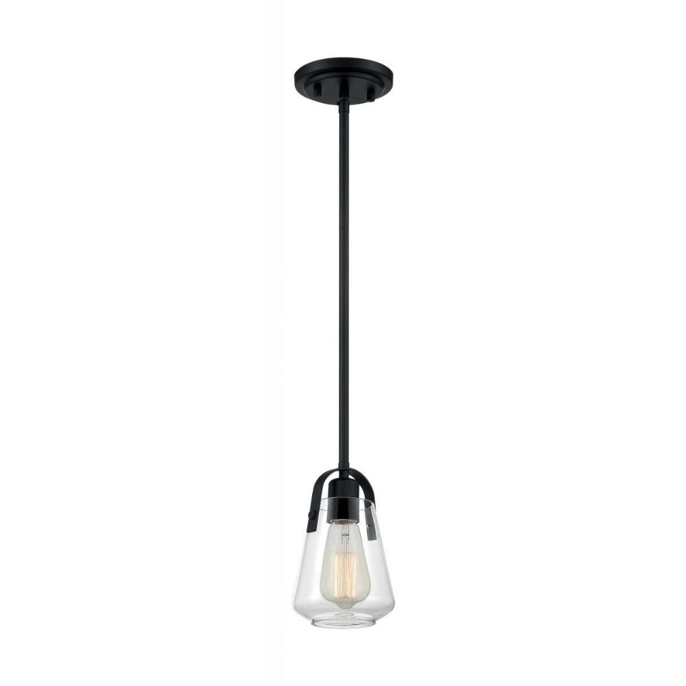 60/7106-Nuvo Lighting-Marina-1 Light Mini Pendant in Modern/Contemporary Style-4.75 Inches Wide by 13.25 Inches High-Matte Black Finish