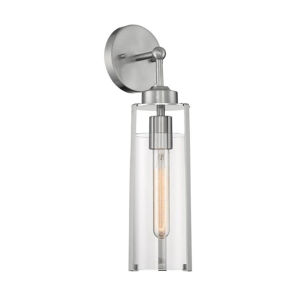 Nuvo Lighting Marina - 1 Light Sconce with Clear Glass - Brushed Nickel Finish