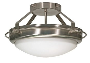 Nuvo Semi Flush Fixture,2L,14",Brush Nickel 60-609