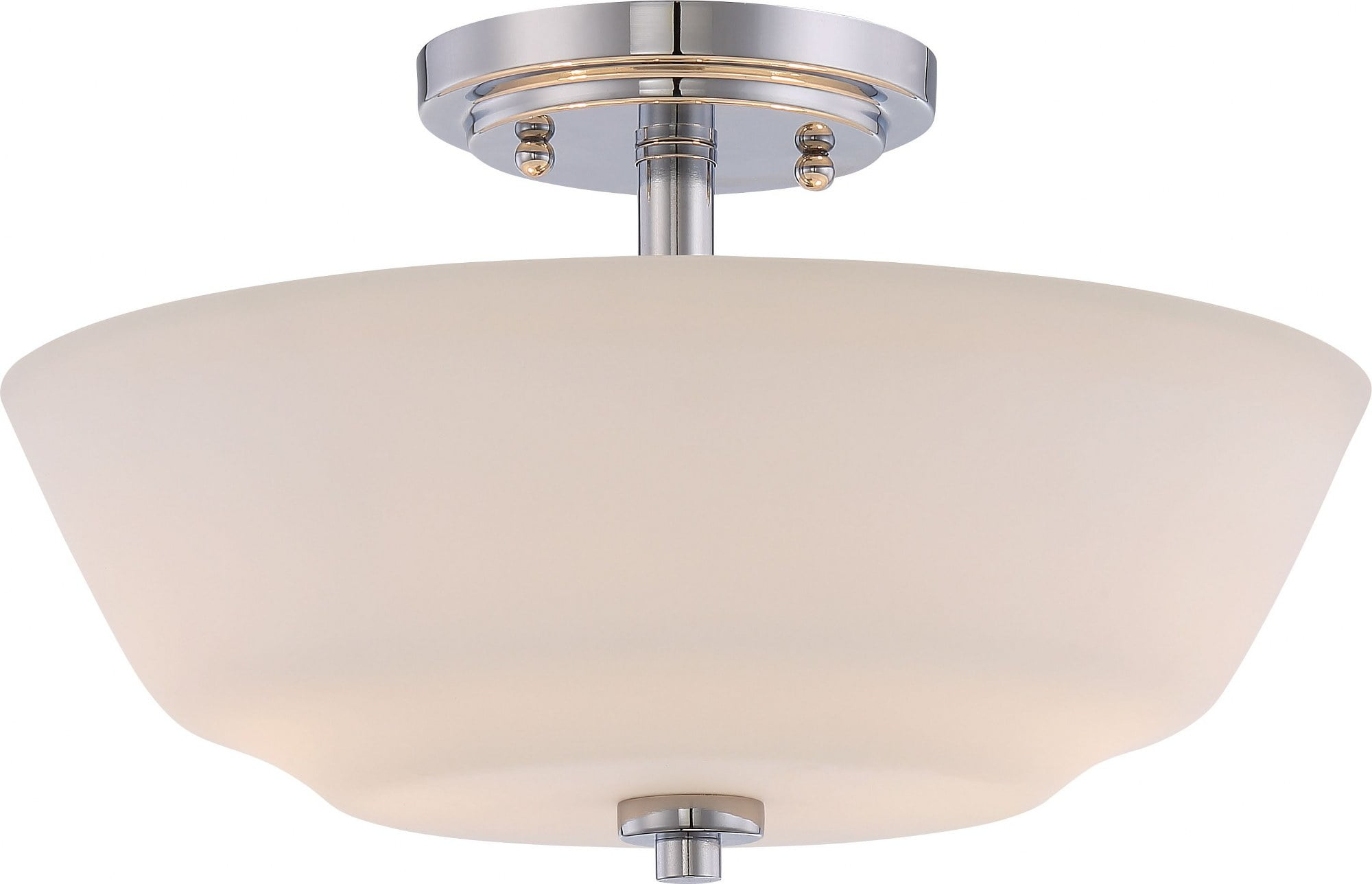60/5806-Nuvo Lighting-Willow-Two Light Semi-Flush Mount-13 Inches Wide by 8 Inches High-Polished Nickel Finish
