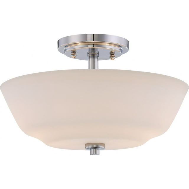 60/5806-Nuvo Lighting-Willow-Two Light Semi-Flush Mount-13 Inches Wide by 8 Inches High-Polished Nickel Finish