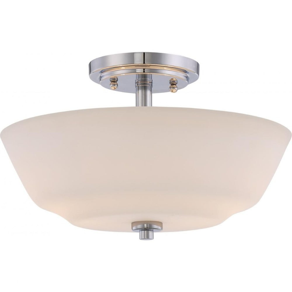 60/5806-Nuvo Lighting-Willow-Two Light Semi-Flush Mount-13 Inches Wide by 8 Inches High-Polished Nickel Finish