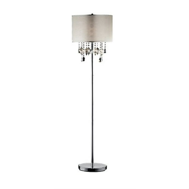 OK Lighting Drape Crystal Gl.Peach Floor Lamp