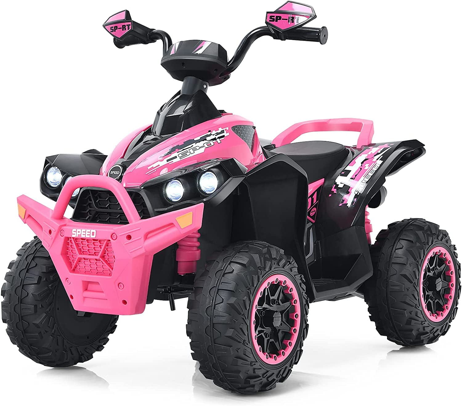 Infans 12V Battery Powered Kids Ride On ATV Electric 4-Wheeler Quad Car w/ MP3 & Light