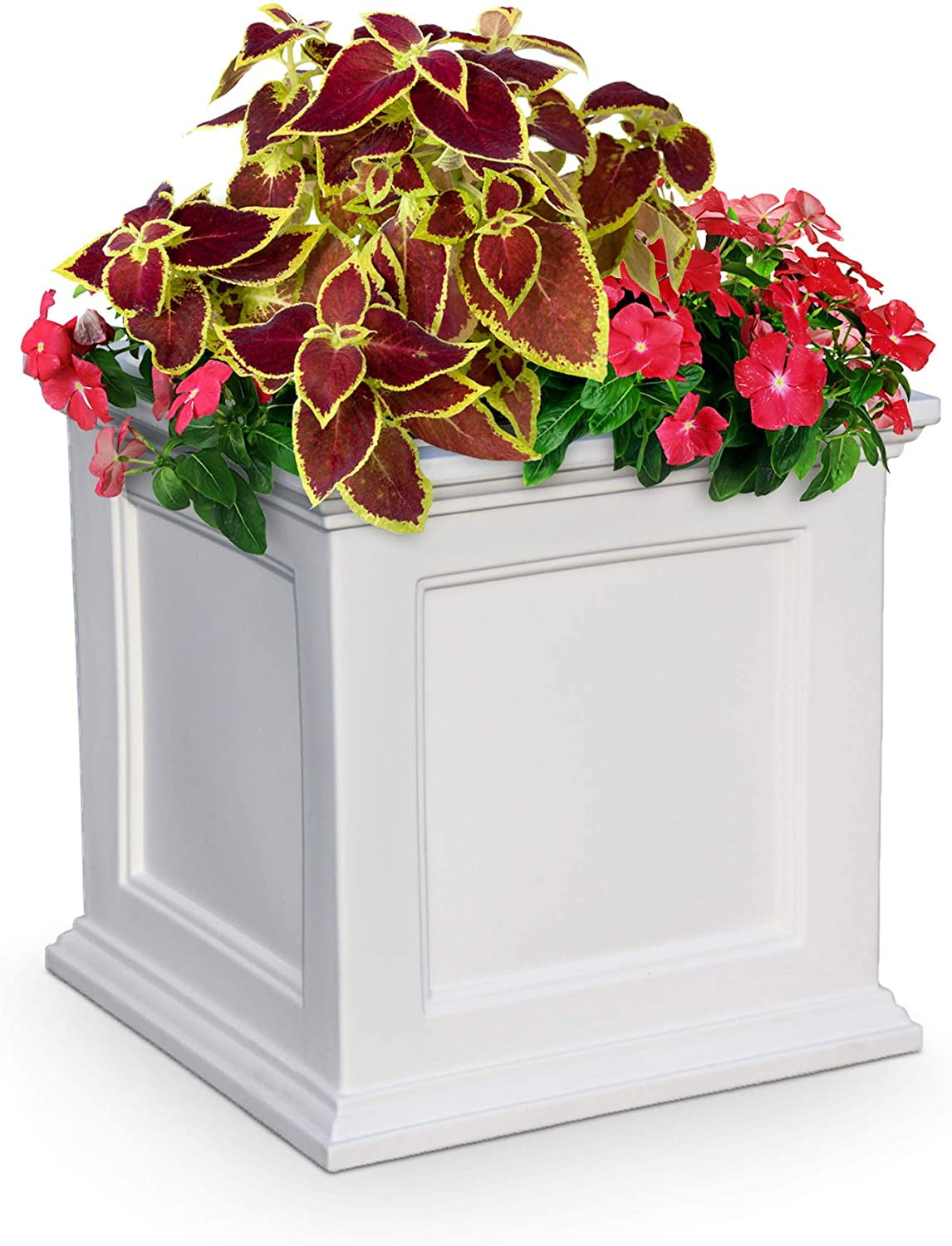 Mayne Fairfield 20" x 20" x 20" Square White Self Watering Plastic Planter