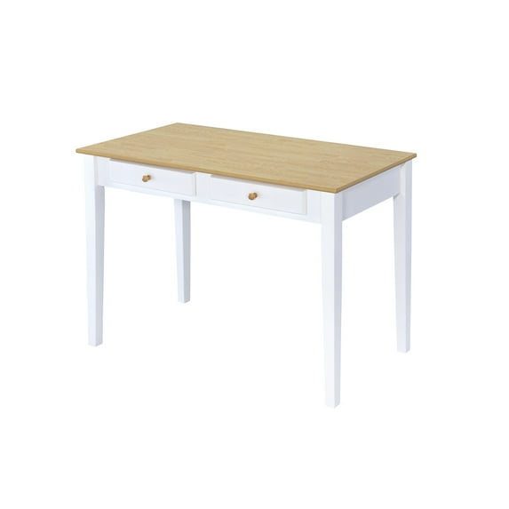 ORE International 30" Tall Wooden" Top Cottage" Desk with 2 Drawers, White Finish