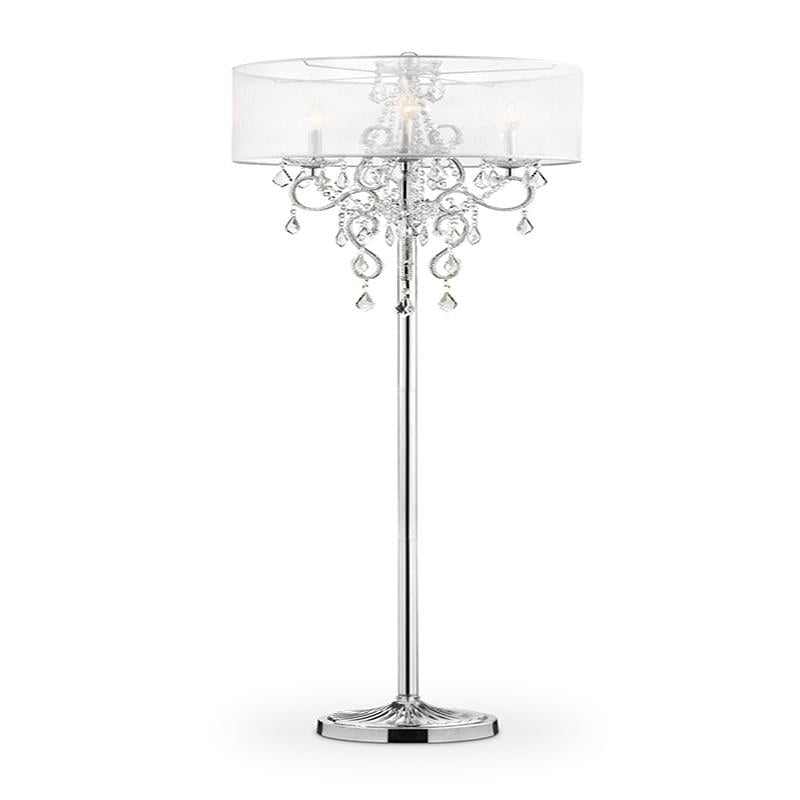 ORE International 63" Metal "Evangelia" Floor Lamp with Crystal Accents in Clear