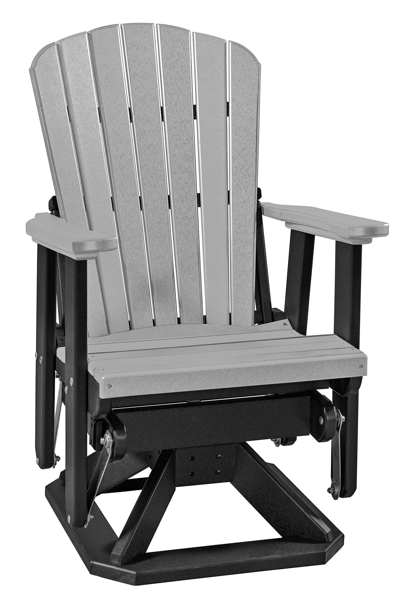 American Furniture Classics  Furniture Resin Fan Back Swivel Glider in Light Gray/Black