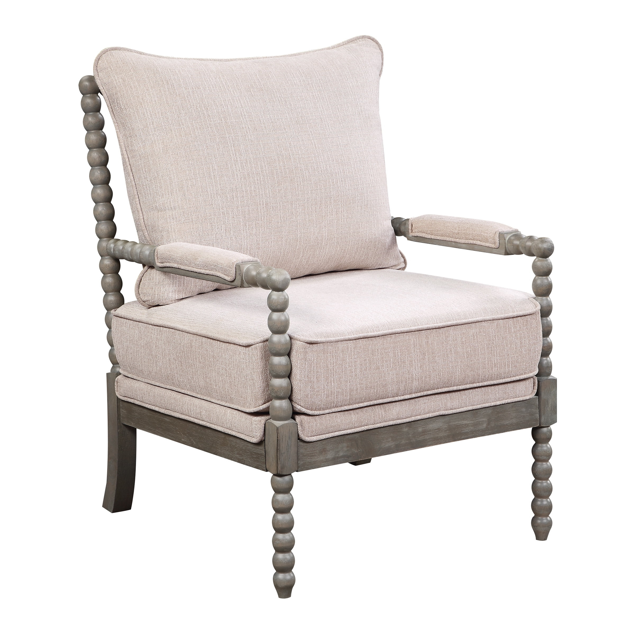 OSP Home Furnishings Abbott Chair in Linen Fabric with Brushed Grey Base K/D