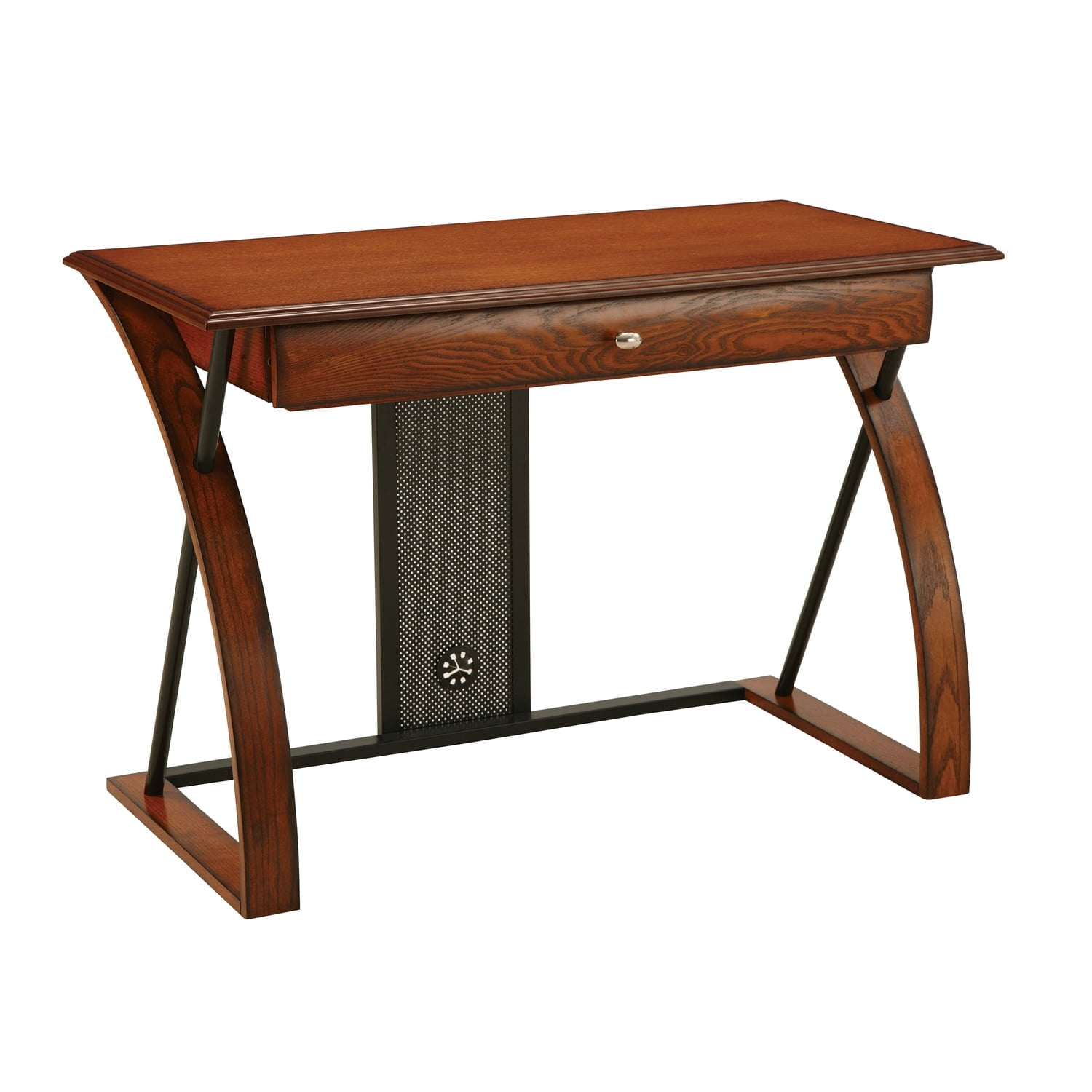 OSP Home Furnishings Aurora Computer Desk with Powder-Coated Black Accents