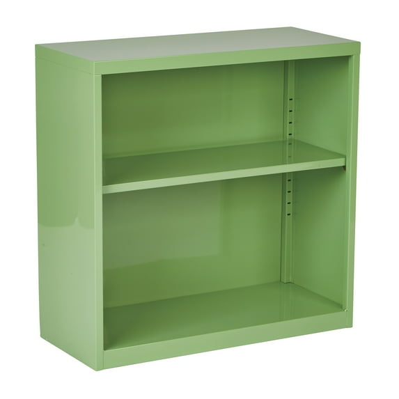 OSP Home Furnishings Metal Bookcase in Green Finish