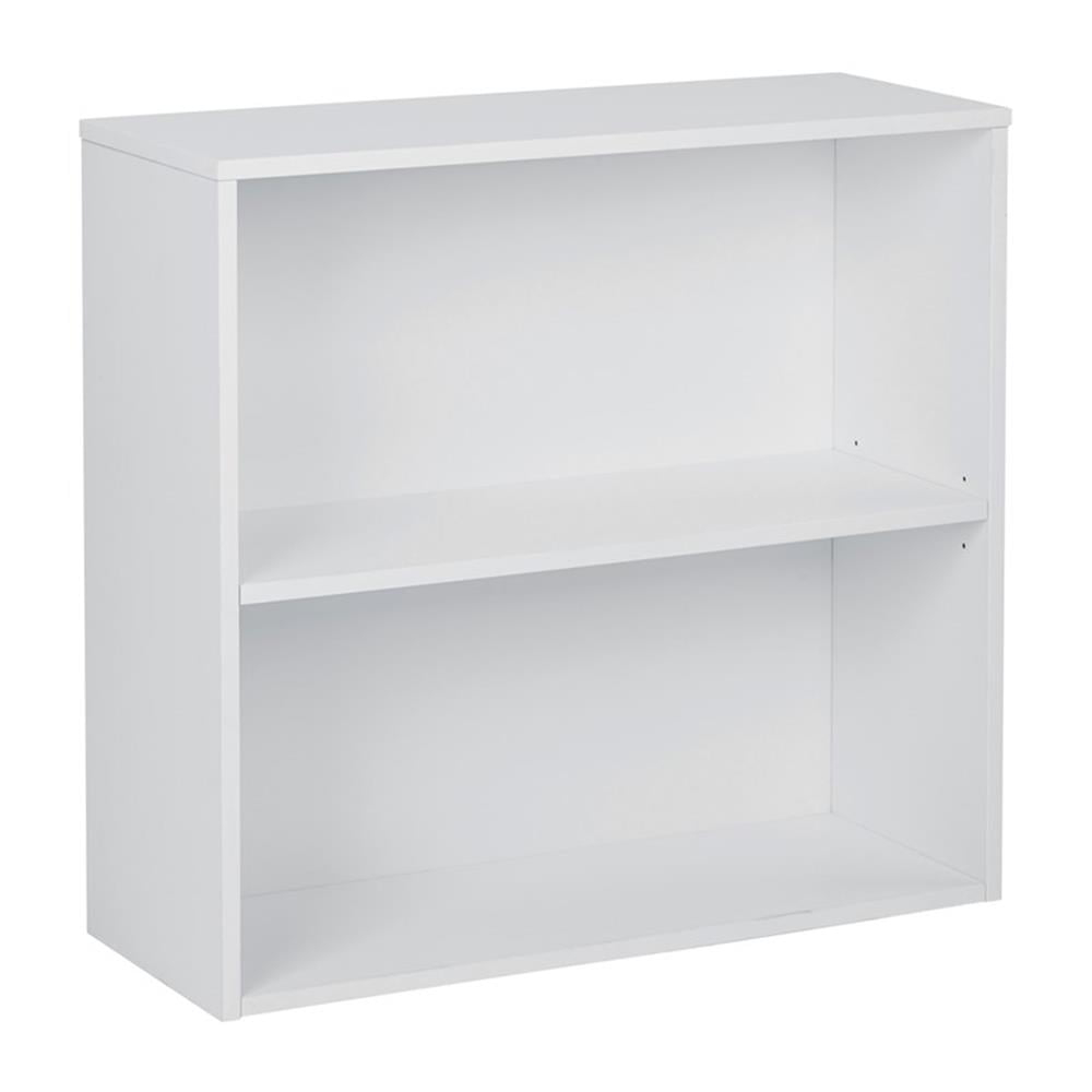 OSP Home Furnishings Prado 30 inch 2 Shelf White Bookcase Engineered Wood