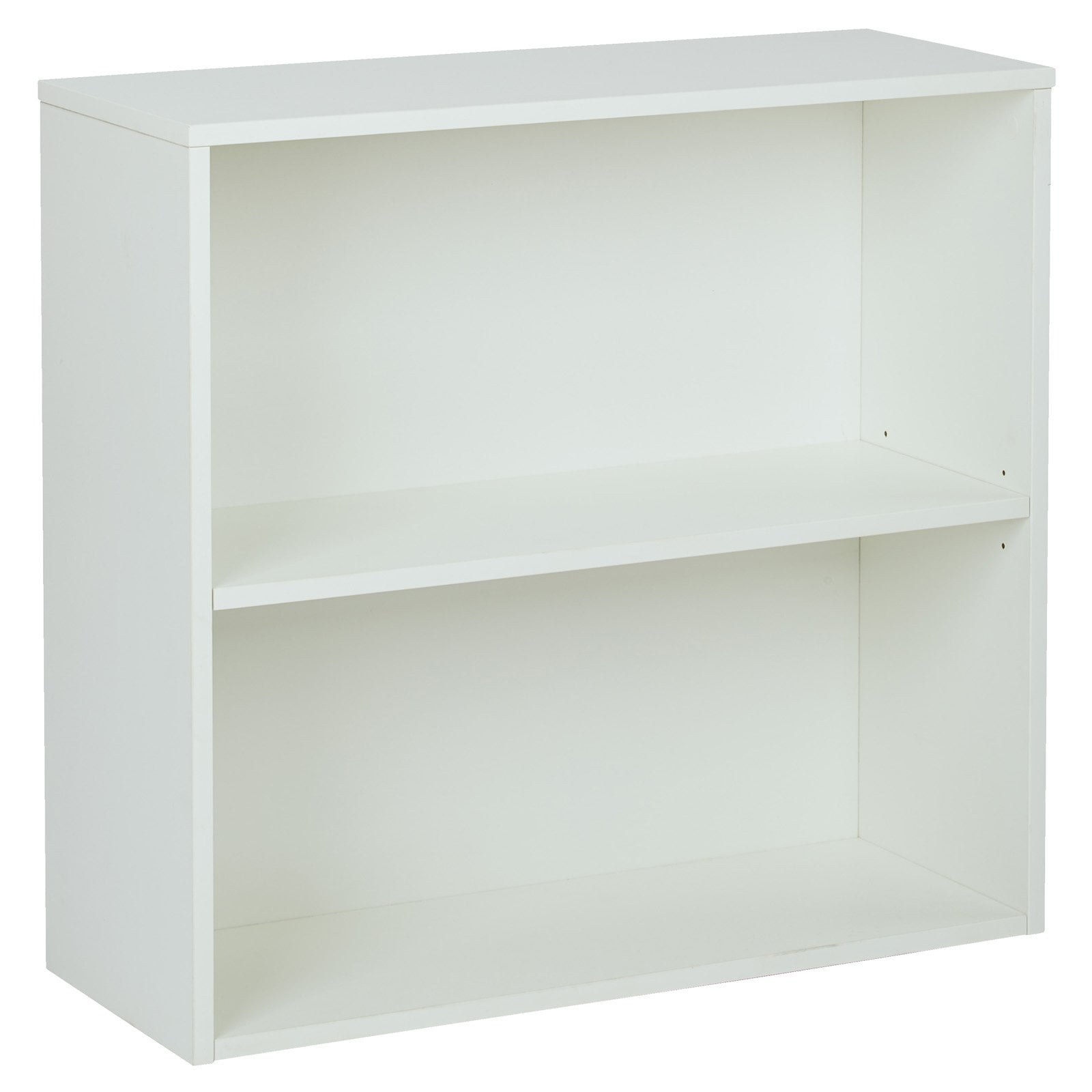 OSP Home Furnishings Prado 30 inch 2 Shelf White Bookcase Engineered Wood