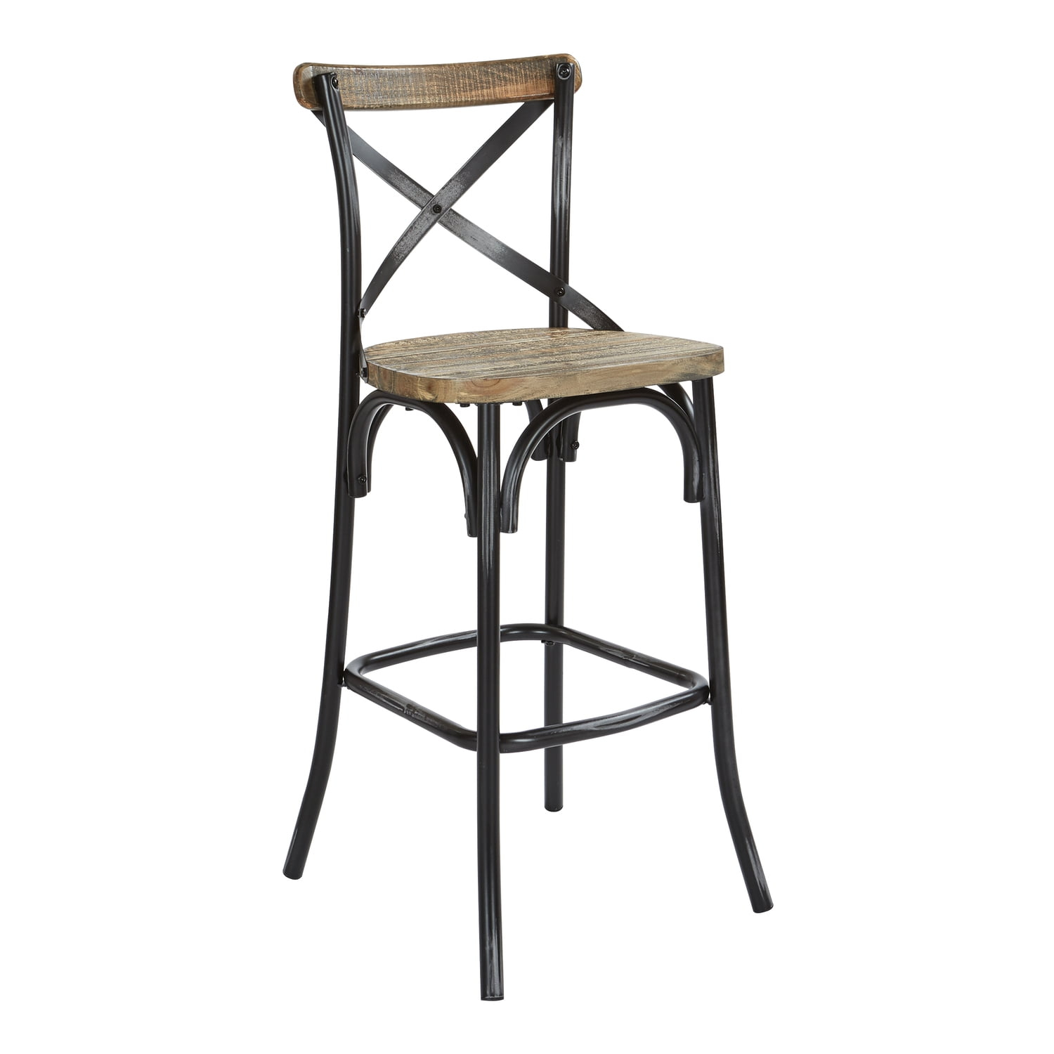 OSP Home Furnishings Somerset 30" Bar Stool with Back in Antique Black K/D