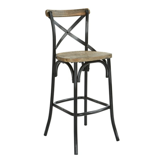 OSP Home Furnishings Somerset 30" Bar Stool with Back in Antique Black K/D